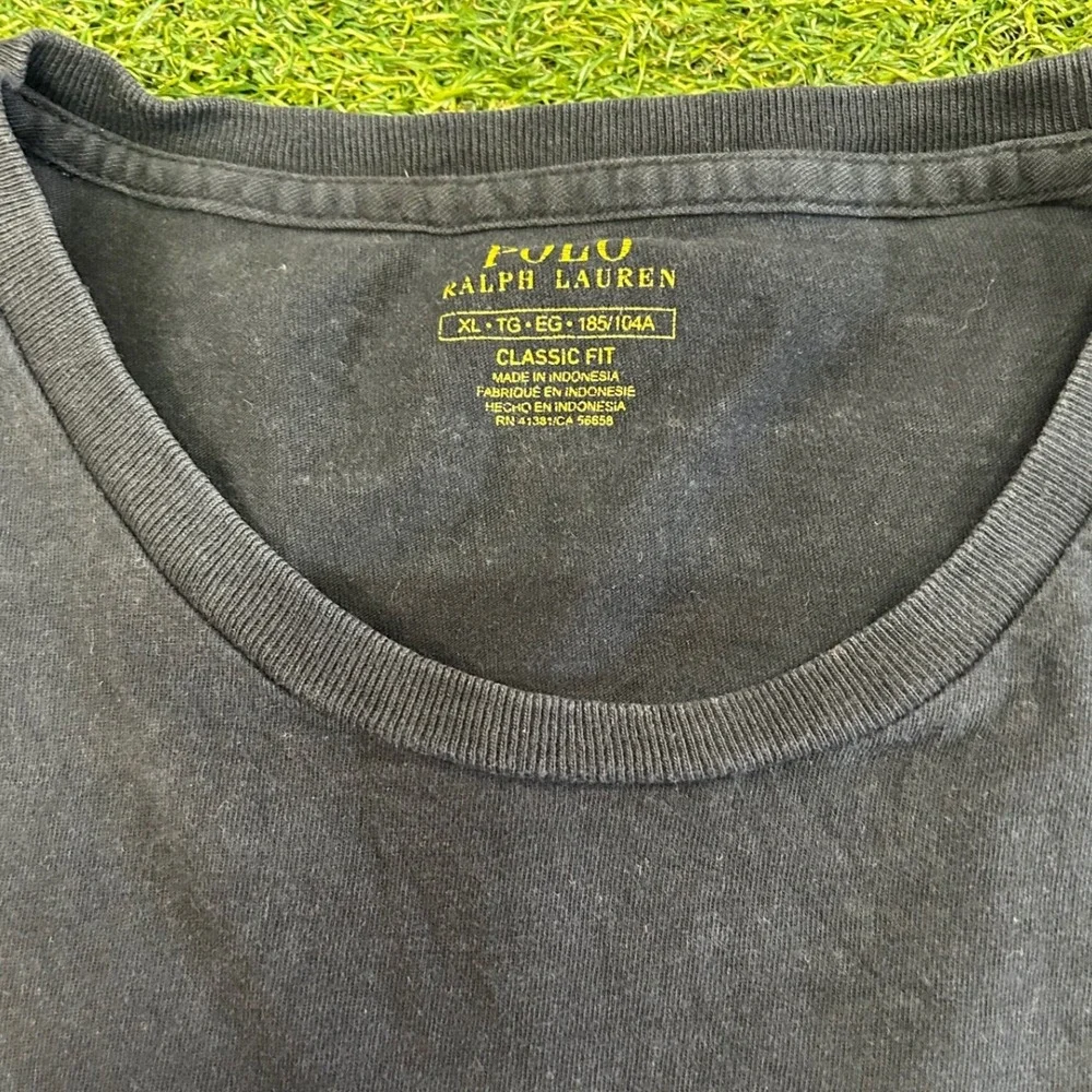 Polo Ralph Lauren Mens XL Black Classic Fit Pocket T-Shirt Red Pony Logo Cotton